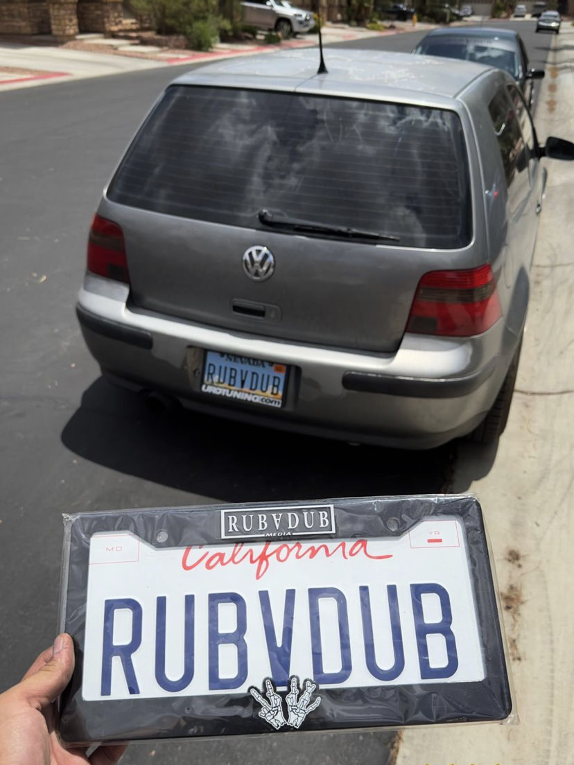 RUBVDUB License Plate