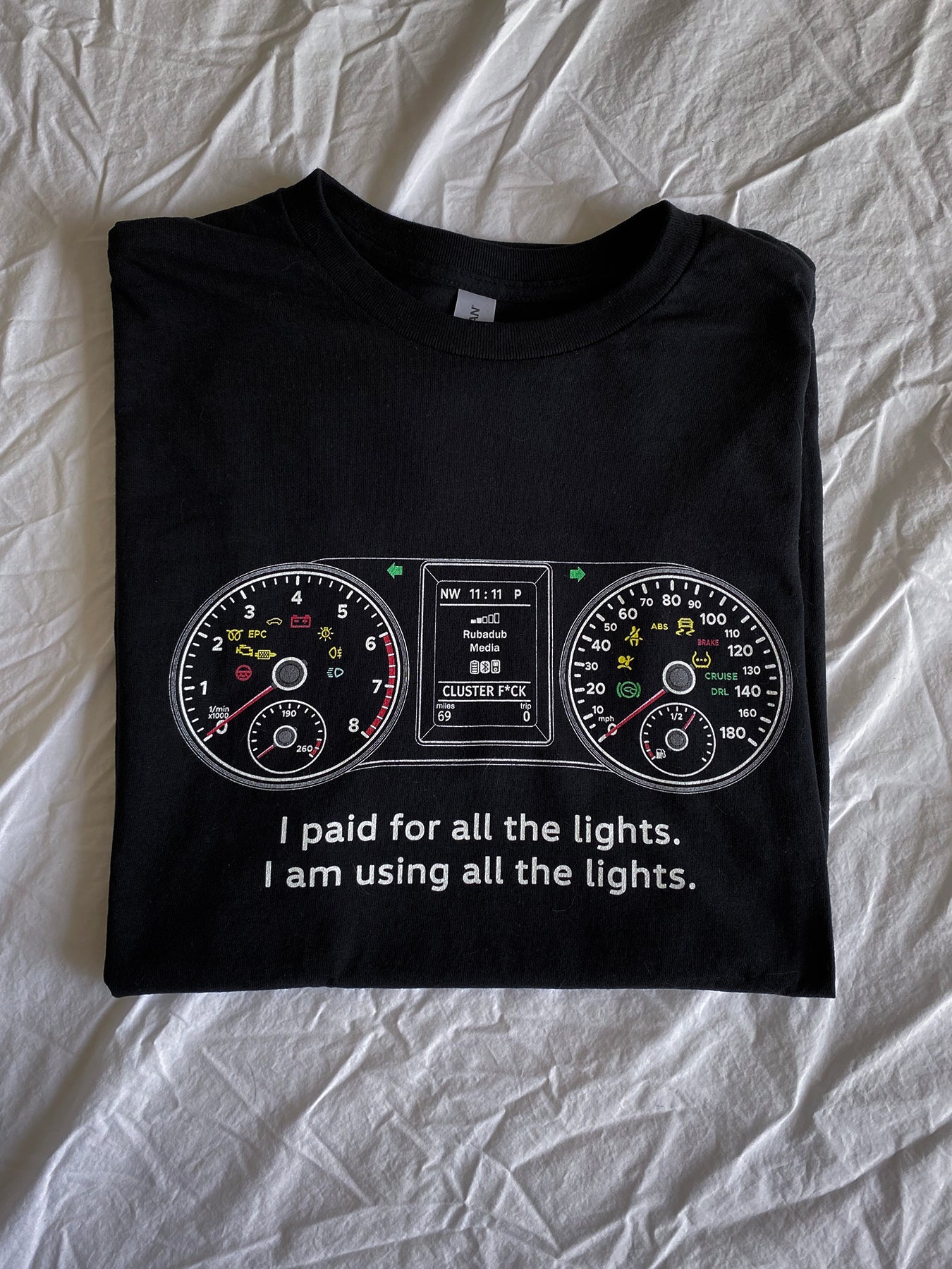 mk5 mk6 km7 gauge cluster lights shirt