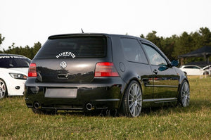 black mk4 r32 golf rear clean track stance euro