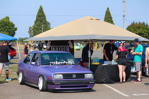 rubadub script banner mk2 jetta coupe purple vw