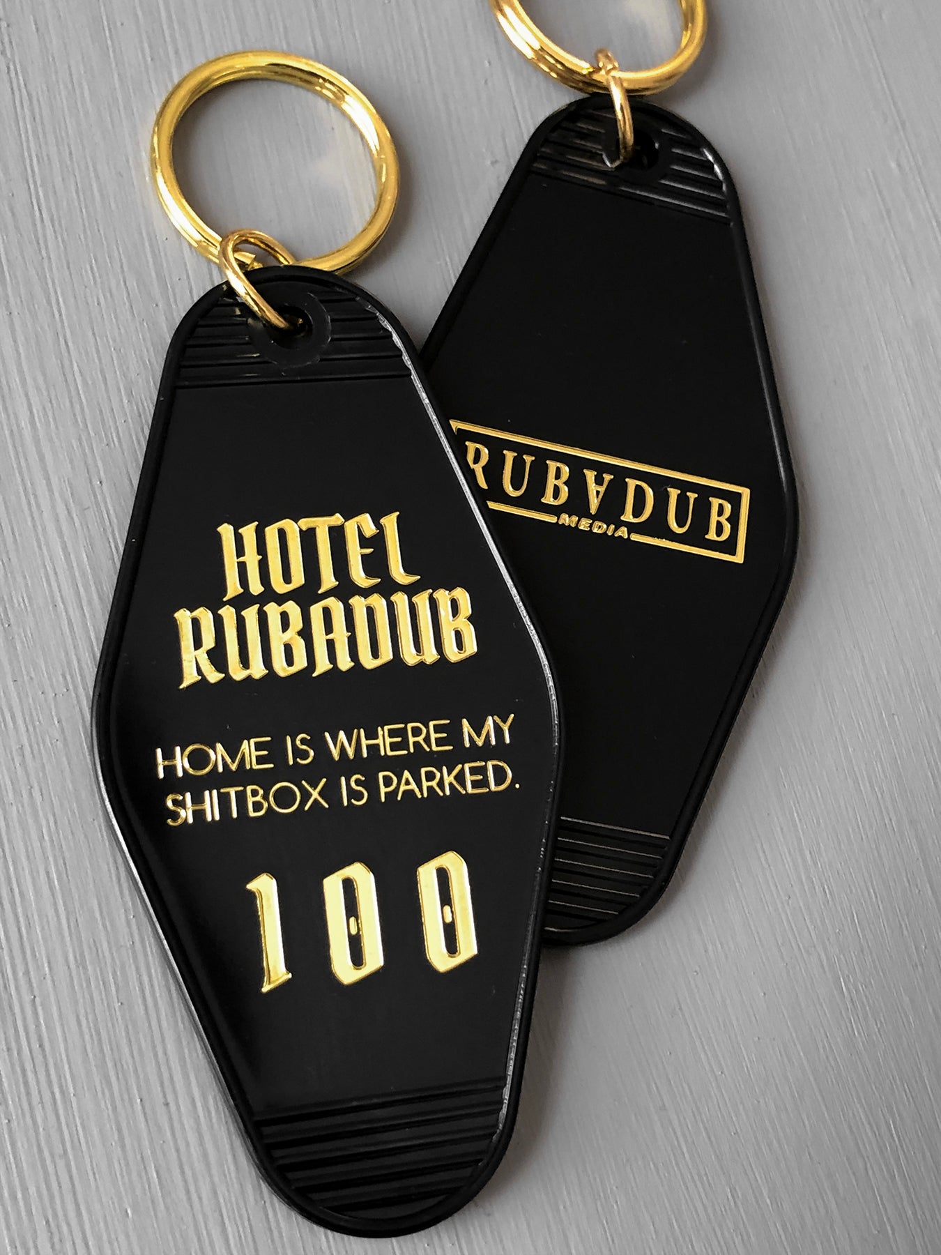 rubadub media hotel keychain